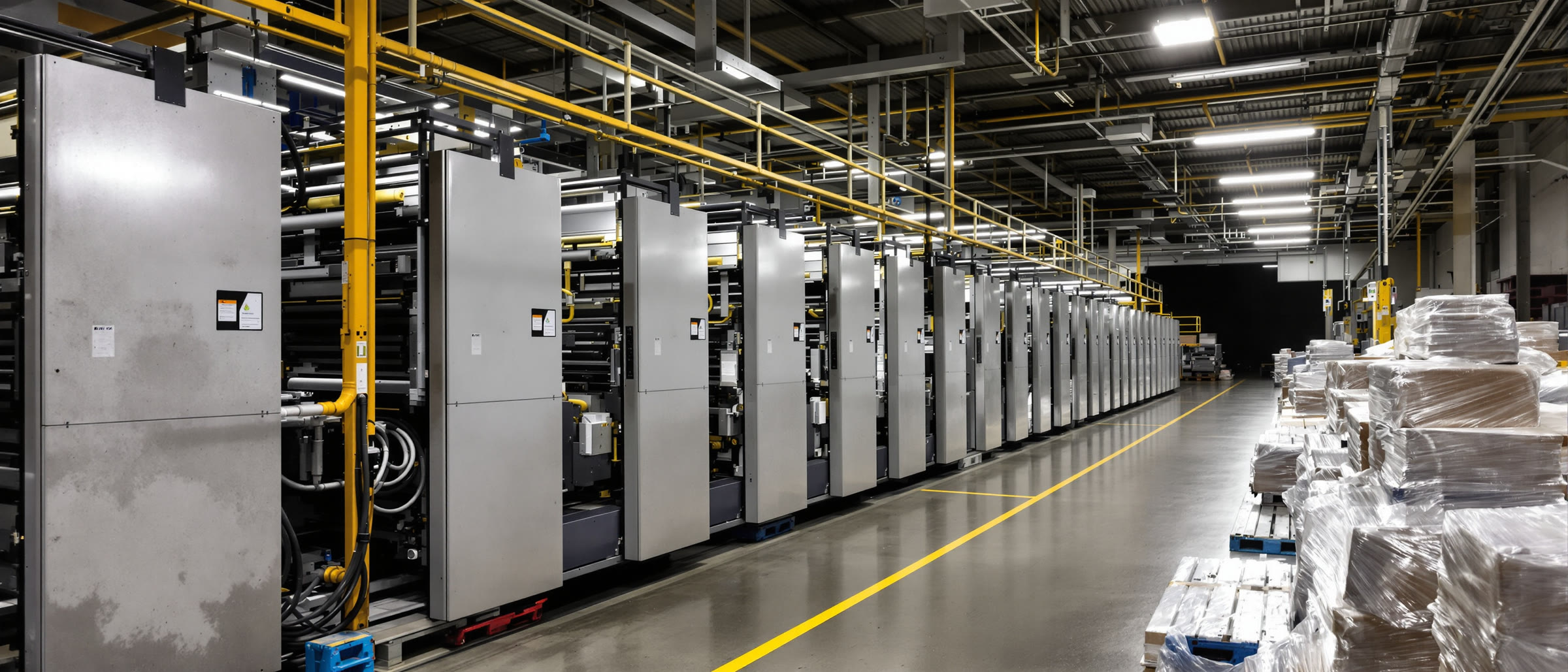 The press hall at one of our three in-house carbonless printing plants